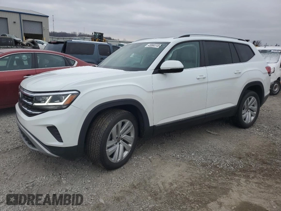 2021 Volkswagen Atlas SEL with VIN 1V2BR2CA2MC595550, listed as a Copart auction lot 45566115 with 57,244 mi miles and Salvage title. Bid and sale history available at DreamBid. Image 1.