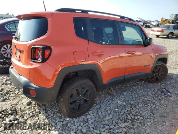 2018 Jeep Renegade Upland z VIN ZACCJBAB2JPH64207, wystawiony jako Copart lot #65781444 z przebiegiem 88 856 mil mil oraz Nie do naprawy • Non repairable. Historia ofert i sprzedaży dostępna na DreamBid. Obrazek 3.