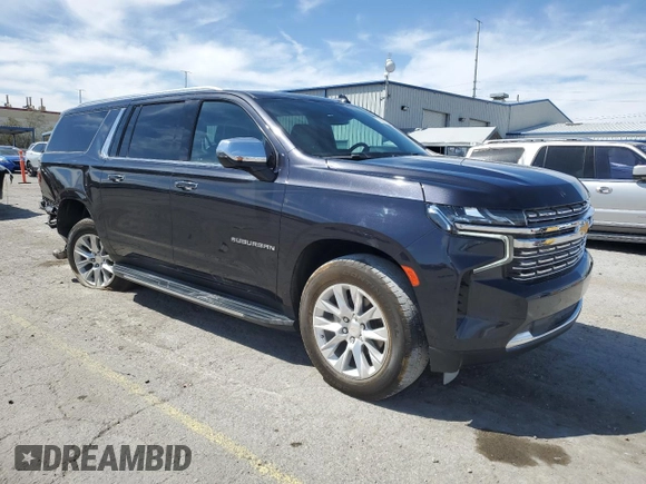 2023 Chevrolet Suburban Premier with VIN 1GNSCFKD3PR476310, listed as a Copart auction lot 53097665 with 38,392 mi miles and Salvage title. Bid and sale history available at DreamBid. Image 4.