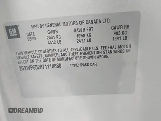 2007 Pontiac Grand Prix z VIN 2G2WP552871118880, wystawiony jako IAAI lot #41576538 z przebiegiem 168 972 mil mil oraz . Historia ofert i sprzedaży dostępna na DreamBid. Obrazek 9.