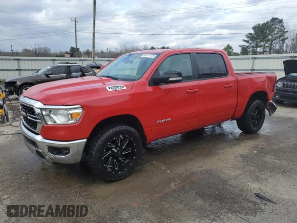 2022 Ram 1500 Big Horn with VIN 1C6SRFFT5NN187823, listed as a Copart auction lot 46137115 with 79,978 mi miles and Salvage Title. Bid and sale history available at carsss.com. Image 1.