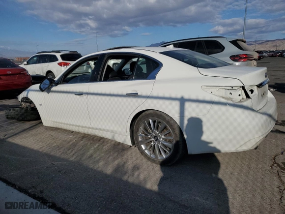 2019 Infiniti Q50 3.0t LUXE with VIN JN1EV7APXKM519616, listed as a Copart auction lot 42729205 with 53,745 mi miles and Salvage Title. Bid and sale history available at carsss.com. Image 2.