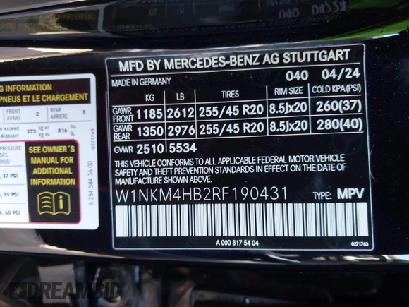 2024 Mercedes-Benz GLC 300 z VIN W1NKM4HB2RF190431, wystawiony jako IAAI lot #41859830 z przebiegiem 7 259 mil mil oraz . Historia ofert i sprzedaży dostępna na DreamBid. Obrazek 9.