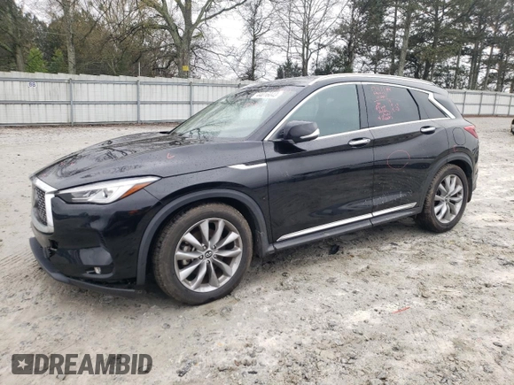2019 Infiniti QX50 LUXE with VIN 3PCAJ5M14KF139392, listed as a Copart auction lot 44016043 with 75,854 mi miles. Bid and sale history available at carsss.com. Image 1.