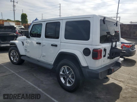 2019 Jeep Wrangler Unlimited Sahara with VIN 1C4HJXEN0KW521751, listed as a Copart auction lot 50650025 with 75,640 mi miles and Salvage Title. Bid and sale history available at DreamBid. Image 2.