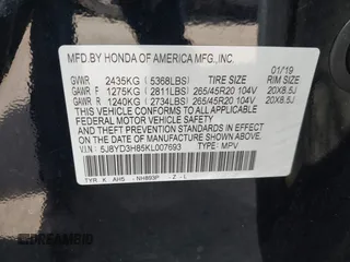 2019 Acura MDX Advance с VIN 5J8YD3H85KL007693, выставлен на аукционе IAAI как лот 41399195 с пробегом 41 142 миль миль и . История ставок и продаж доступна на DreamBid. Изображение 9.