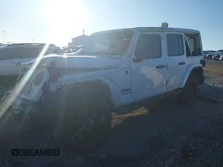 2021 Jeep Wrangler Unlimited Sahara with VIN 1C4HJXEG1MW597905, listed as a IAAI auction lot 41327138 with Not provided miles and . Bid and sale history available at DreamBid. Image 23.