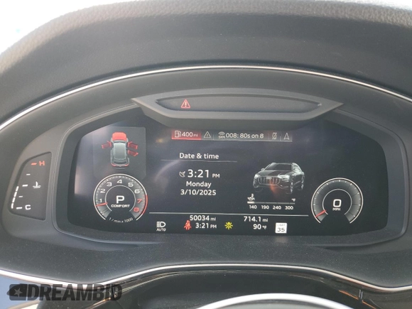 2020 Audi Q8 Premium Plus with VIN WA1EVAF13LD022210, listed as a Copart auction lot 48252815 with 50,034 mi miles and Salvage Title. Bid and sale history available at carsss.com. Image 9.