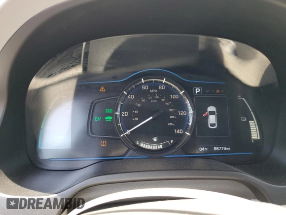 2019 Hyundai Ioniq Blue with VIN KMHC65LC7KU131433, listed as a Copart auction lot 57298275 with 86,779 mi miles and Salvage title. Bid and sale history available at DreamBid. Image 9.