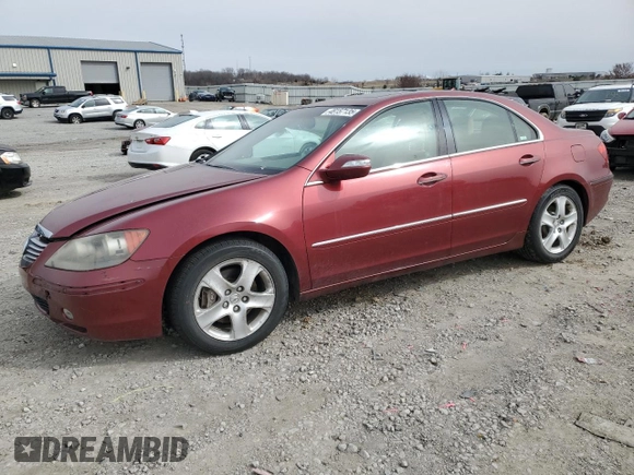 2005 Acura RL with VIN JH4KB16505C004369, listed as a Copart auction lot 48157135 with 246,991 mi miles and Salvage Title. Bid and sale history available at carsss.com. Image 1.