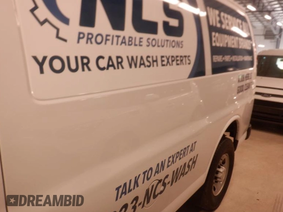 2023 Chevrolet Express Cargo with VIN 1GCWGAFP2P1180179, listed as a IAAI auction lot 42404414 with 108,756 mi miles and . Bid and sale history available at DreamBid. Image 1.