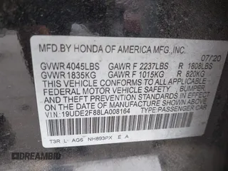 2020 Acura ILX Premium with VIN 19UDE2F88LA008164, listed as a IAAI auction lot 42068410 with 82,936 mi miles and . Bid and sale history available at DreamBid. Image 9.