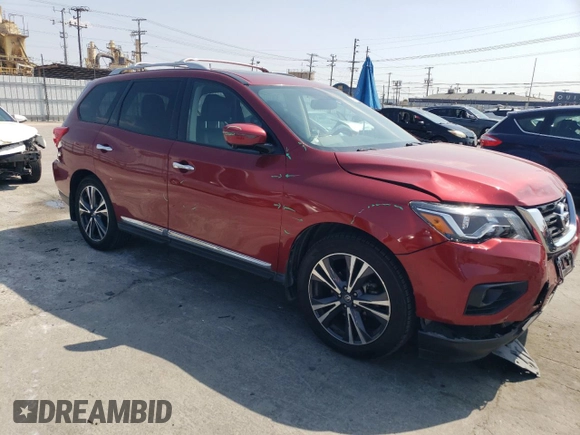 2017 Nissan Pathfinder SV z VIN 5N1DR2MNXHC639680, wystawiony jako Copart lot #54716355 z przebiegiem 110 093 mil mil oraz Szkoda całkowita • Salvage title. Historia ofert i sprzedaży dostępna na DreamBid. Obrazek 4.