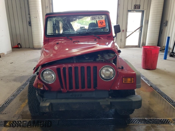 2001 Jeep Wrangler SE with VIN 1J4FA29P91P331908, listed as a Copart auction lot 55071675 with 142,004 mi miles and Salvage Title. Bid and sale history available at carsss.com. Image 5.