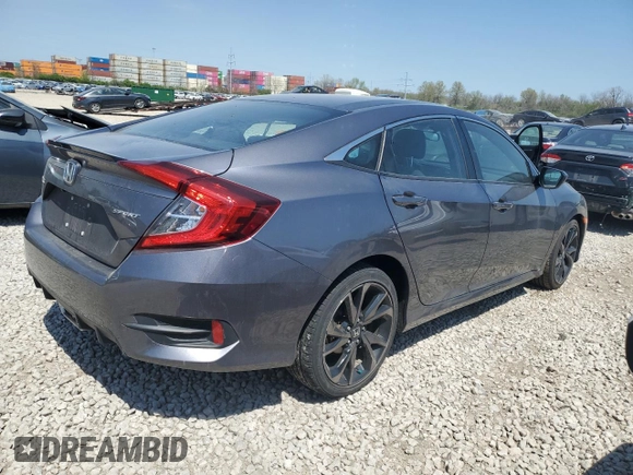 2020 Honda Civic Sedan Sport with VIN 2HGFC2F83LH549252, listed as a Copart auction lot 54239675 with Not Provided miles and Salvage Title. Bid and sale history available at carsss.com. Image 3.