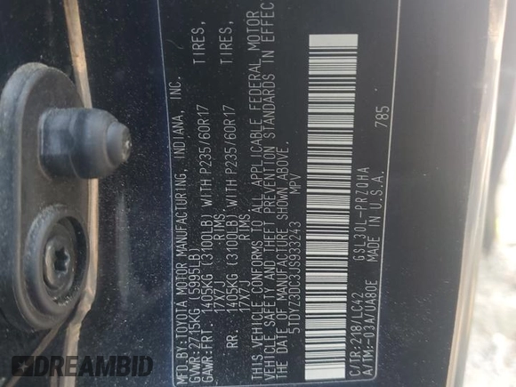 2018 Toyota Sienna XLE Auto Access Seat with VIN 5TDYZ3DC3JS933243, listed as a Copart auction lot 53480165 with 125,677 mi miles and Clean Title. Bid and sale history available at DreamBid. Image 13.