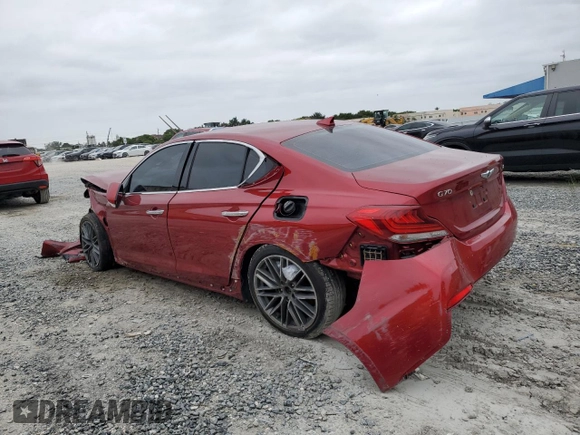 2019 Genesis G70 2.0T Advanced with VIN KMTG64LA3KU020510, listed as a Copart auction lot 76745374 with 52,921 mi miles and Non Repairable. Bid and sale history available at carsss.com. Image 2.