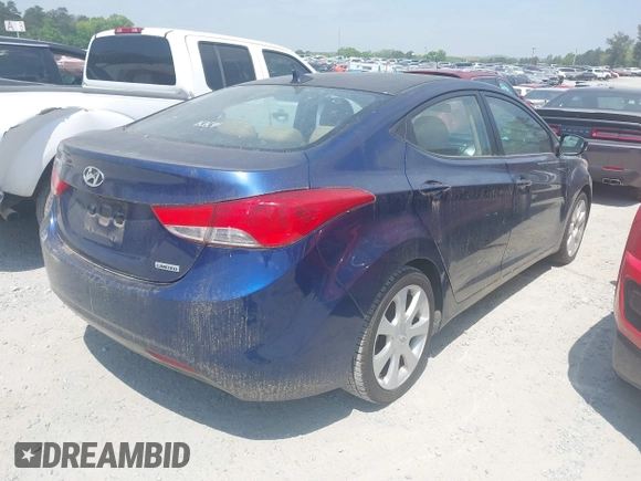 2013 Hyundai Elantra GLS with VIN KMHDH4AE1DU876596, listed as a IAAI auction lot 42080466 with 86,677 mi miles and . Bid and sale history available at DreamBid. Image 4.