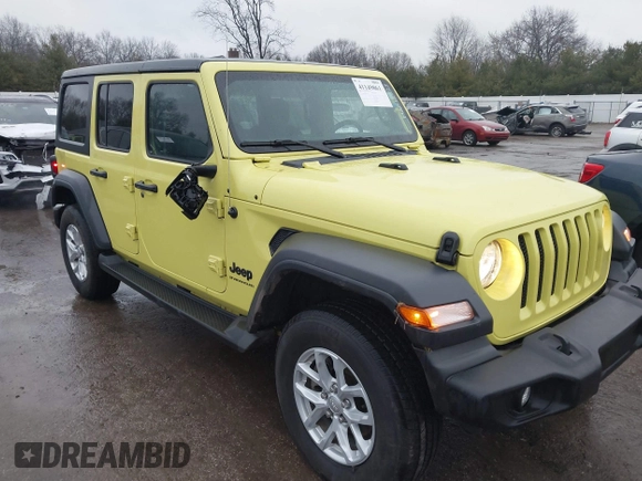 2023 Jeep Wrangler Sport with VIN 1C4HJXDG9PW631109, listed as a IAAI auction lot 41149861 with 27,570 mi miles and . Bid and sale history available at DreamBid. Image 6.