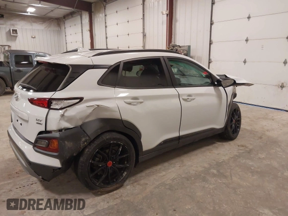 2021 Hyundai Kona Night Edition with VIN KM8K6CA5XMU677697, listed as a IAAI auction lot 41837994 with 49,837 mi miles and . Bid and sale history available at DreamBid. Image 4.