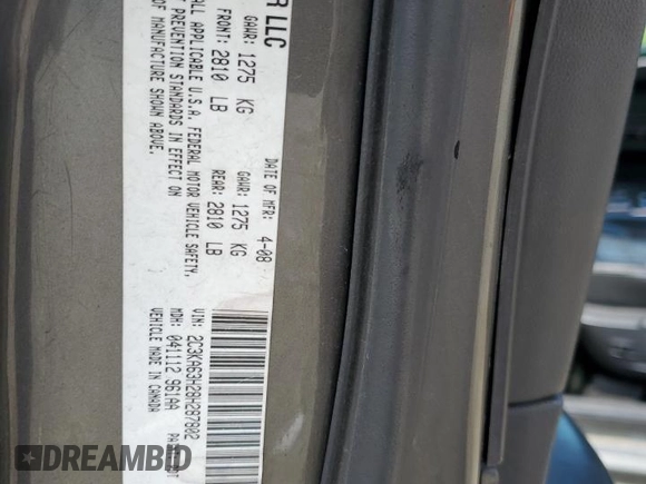 2008 Chrysler 300 C Hemi z VIN 2C3KA63H28H287802, wystawiony jako Copart lot #55748875 z przebiegiem 218 568 mil mil oraz Nie do naprawy • Non repairable. Historia ofert i sprzedaży dostępna na DreamBid. Obrazek 13.