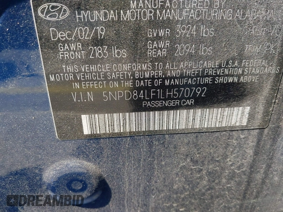2020 Hyundai Elantra SEL z VIN 5NPD84LF1LH570792, wystawiony jako IAAI lot #42138863 z przebiegiem 27 768 mil mil oraz . Historia ofert i sprzedaży dostępna na DreamBid. Obrazek 9.