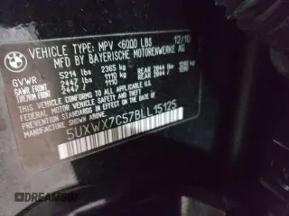 2011 BMW X3 35i with VIN 5UXWX7C57BLL15125, listed as a Copart auction lot 48392785 with 152,463 mi miles and Salvage Title. Bid and sale history available at DreamBid. Image 13.