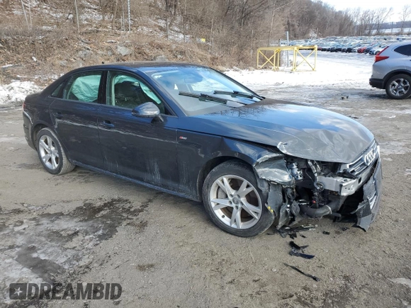 2018 Audi A4 Premium with VIN WAUDNAF46JA143840, listed as a Copart auction lot 45106615 with 0 mi miles and Salvage Title. Bid and sale history available at carsss.com. Image 4.