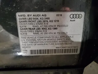 2019 Audi Q5 Prestige with VIN WA1CNAFYXK2079910, listed as a Copart auction lot 45003385 with 53,137 mi miles and Salvage Title. Bid and sale history available at carsss.com. Image 13.