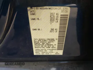 2016 Nissan Altima SR with VIN 1N4AL3AP2GC264800, listed as a IAAI auction lot 41968704 with 141,992 mi miles and . Bid and sale history available at carsss.com. Image 9.