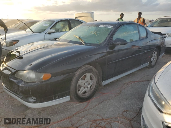 2002 Chevrolet Monte Carlo SS with VIN 2G1WX15K429191431, listed as a Copart auction lot 74256374 with 0 mi miles and Non Repairable. Bid and sale history available at carsss.com. Image 1.
