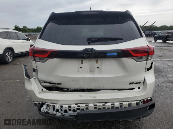 2019 Toyota Highlander SE with VIN 5TDJZRFH3KS975667, listed as a Copart auction lot 62555355 with 40,912 mi miles and Salvage title. Bid and sale history available at DreamBid. Image 6.