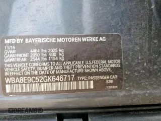 2016 BMW 3 Series 328i z VIN WBA8E9C52GK646717, wystawiony jako Copart lot #58204995 z przebiegiem 70 525 mil mil oraz Szkoda całkowita • Salvage title. Historia ofert i sprzedaży dostępna na DreamBid. Obrazek 13.