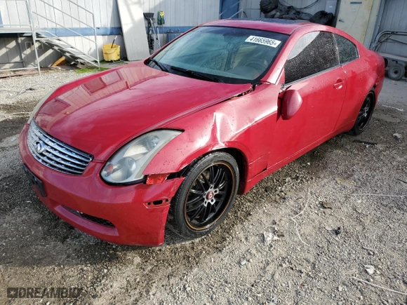 2003 Infiniti G35 Coupe w/Leather with VIN JNKCV54E93M218435, listed as a Copart auction lot 41665965 with 131,987 mi miles and Salvage Title. Bid and sale history available at carsss.com. Image 1.