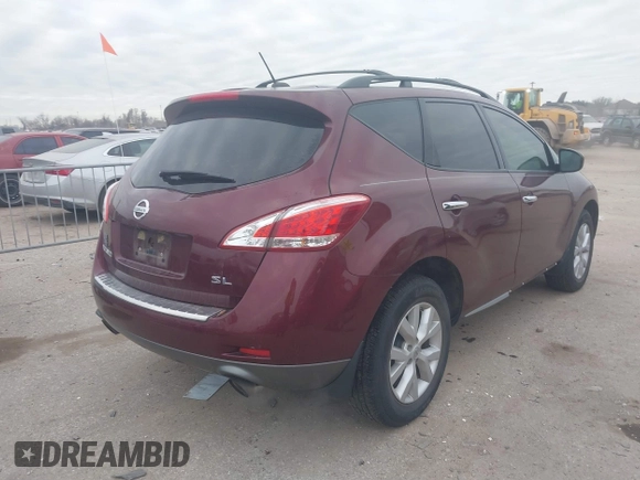 2011 Nissan Murano SL with VIN JN8AZ1MUXBW070008, listed as a IAAI auction lot 41416163 with 151,675 mi miles and . Bid and sale history available at DreamBid. Image 4.