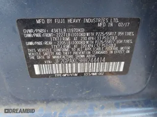 2017 Subaru Crosstrek Limited with VIN JF2GPAKC9HH244414, listed as a IAAI auction lot 41912567 with 36,348 mi miles. Bid and sale history available at carsss.com. Image 9.