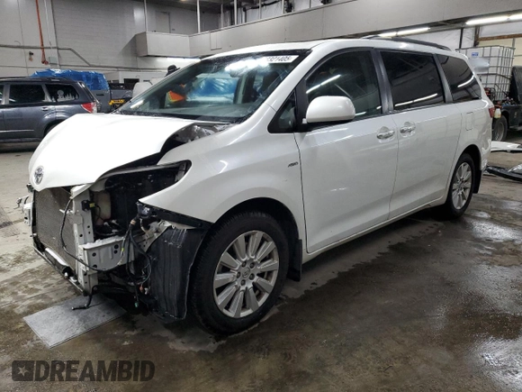 2017 Toyota Sienna with VIN 5TDDZ3DC3HS167720, listed as a Copart auction lot 88321405 with 86,392 mi miles and Salvage Title. Bid and sale history available at DreamBid. Image 1.