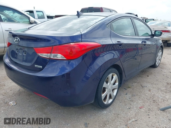 2013 Hyundai Elantra Limited with VIN 5NPDH4AEXDH369923, listed as a IAAI auction lot 41950446 with 93,991 mi miles and . Bid and sale history available at DreamBid. Image 4.