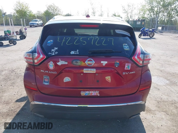 2015 Nissan Murano S z VIN 5N1AZ2MHXFN244039, wystawiony jako IAAI lot #42257227 z przebiegiem 122 038 mil mil oraz . Historia ofert i sprzedaży dostępna na DreamBid. Obrazek 15.