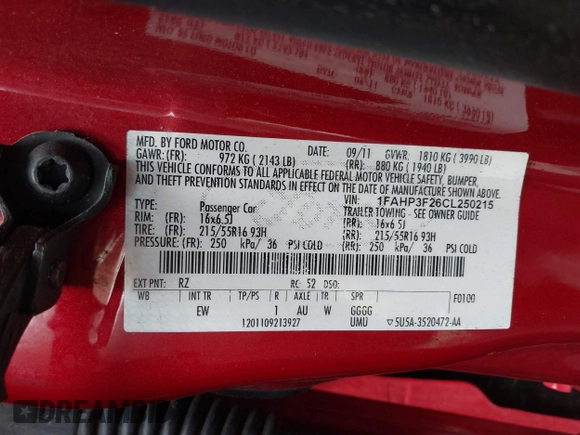 2012 Ford Focus SE with VIN 1FAHP3F26CL250215, listed as a IAAI auction lot 42153764 with 94,118 mi miles and . Bid and sale history available at DreamBid. Image 9.