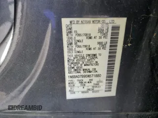 2005 Nissan Titan LE with VIN 1N6BA07B95N571880, listed as a Copart auction lot 57527435 with 199,577 mi miles and Salvage title. Bid and sale history available at DreamBid. Image 12.