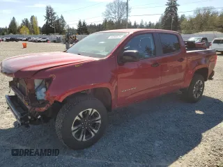 2021 Chevrolet Colorado 4WD Z71 with VIN 1GCGTDEN0M1259671, listed as a Copart auction lot 53388675 with 61,556 mi miles and Salvage Title. Bid and sale history available at carsss.com. Image 1.
