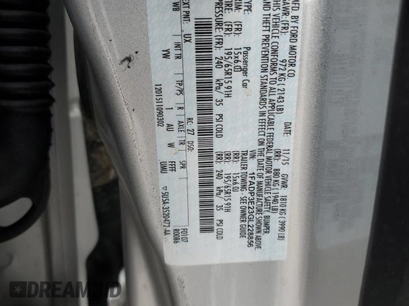 2016 Ford Focus S with VIN 1FADP3E23GL228856, listed as a Copart auction lot 52351095 with 73,103 mi miles and Salvage Title. Bid and sale history available at carsss.com. Image 13.