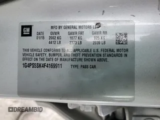 2015 Buick Verano Group z VIN 1G4PS5SK4F4169911, wystawiony jako Copart lot #50196645 z przebiegiem 167 579 mil mil oraz Szkoda całkowita • Salvage title. Historia ofert i sprzedaży dostępna na DreamBid. Obrazek 12.