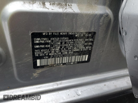 2016 Subaru Crosstrek Premium с VIN JF2GPABC1G8301283, выставлен на аукционе Copart как лот 56451655 с пробегом 83 299 миль миль и Списание • Salvage title. История ставок и продаж доступна на DreamBid. Изображение 13.