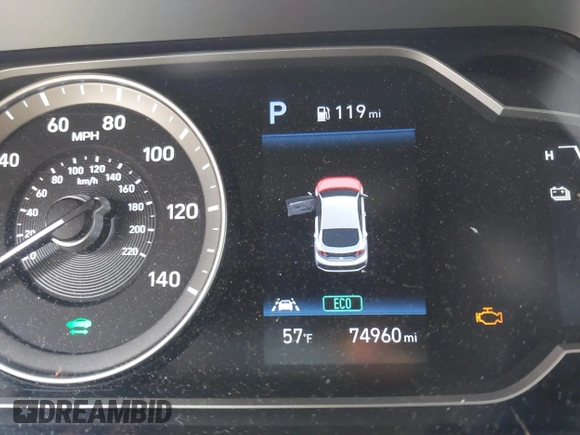 2020 Hyundai Ioniq Blue z VIN KMHC65LC2LU242490, wystawiony jako IAAI lot #42003854 z przebiegiem 74 960 mil mil oraz . Historia ofert i sprzedaży dostępna na DreamBid. Obrazek 7.