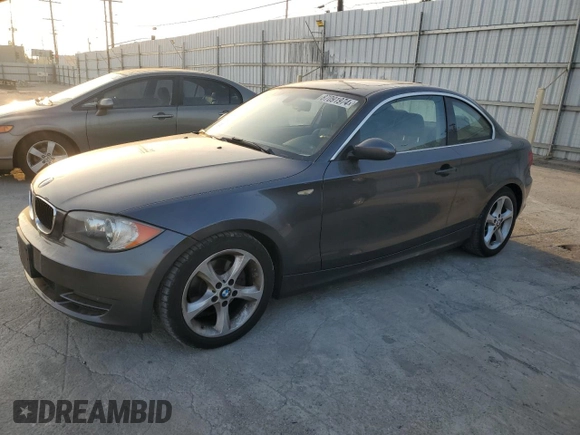 2008 BMW 1 Series 128i with VIN WBAUP93588VF47802, listed as a Copart auction lot 87091974 with 108,160 mi miles and Clean title. Bid and sale history available at DreamBid. Image 1.