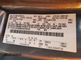 2013 Ford Escape Titanium with VIN 1FMCU9J92DUA78325, listed as a Copart auction lot 59010185 with 187,076 mi miles and Non repairable. Bid and sale history available at DreamBid. Image 12.