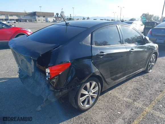 2013 Hyundai Accent GLS with VIN KMHCU4AE0DU278135, listed as a IAAI auction lot 41838204 with 154,457 mi miles. Bid and sale history available at carsss.com. Image 4.
