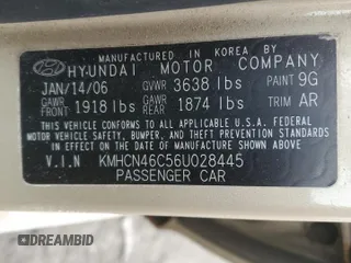 2006 Hyundai Accent GLS with VIN KMHCN46C56U028445, listed as a Copart auction lot 47857585 with 154,388 mi miles and Clean Title. Bid and sale history available at carsss.com. Image 12.